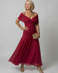CALEN Off-Shoulder Flow Midi Dress