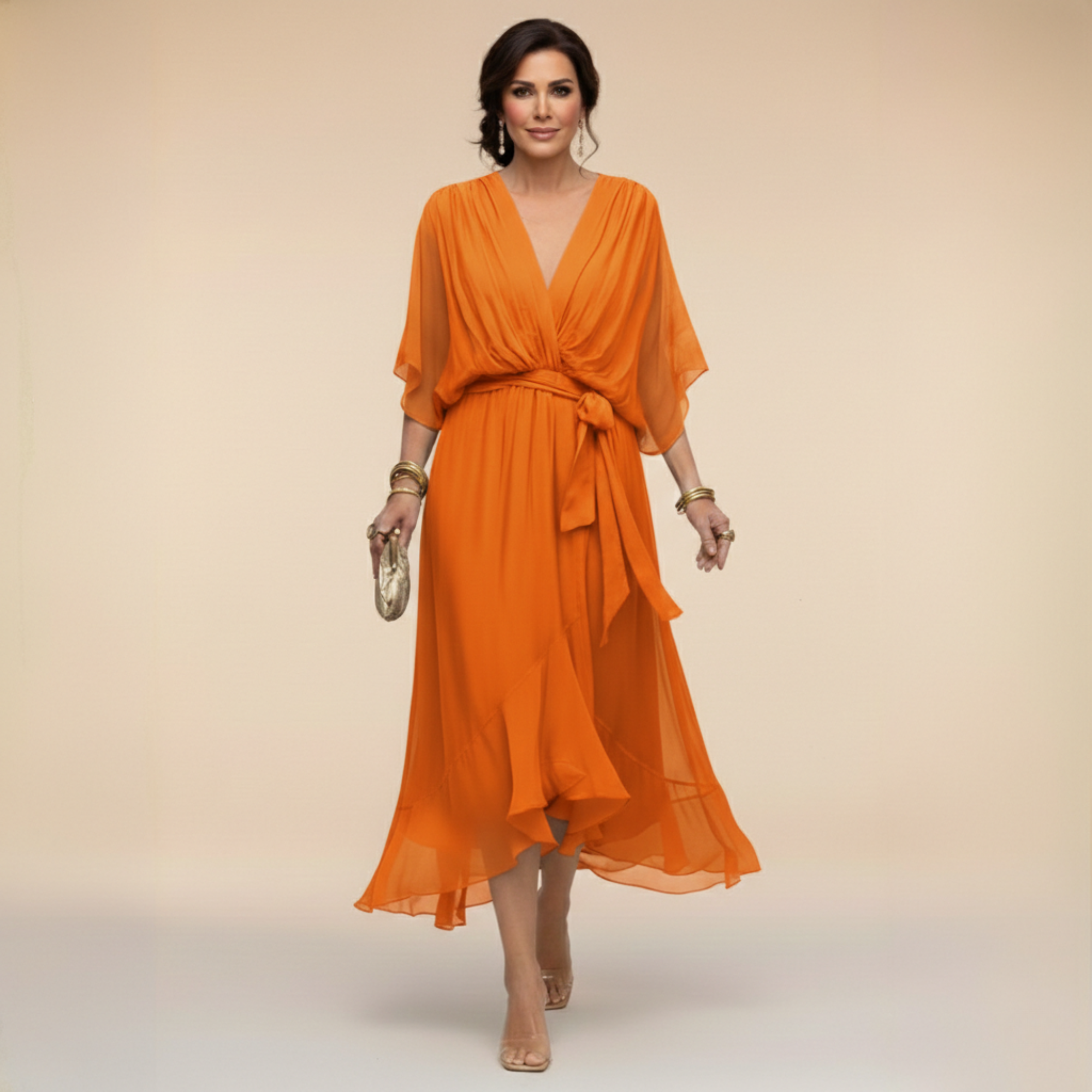 MONICA V-Neck Wrap Dress