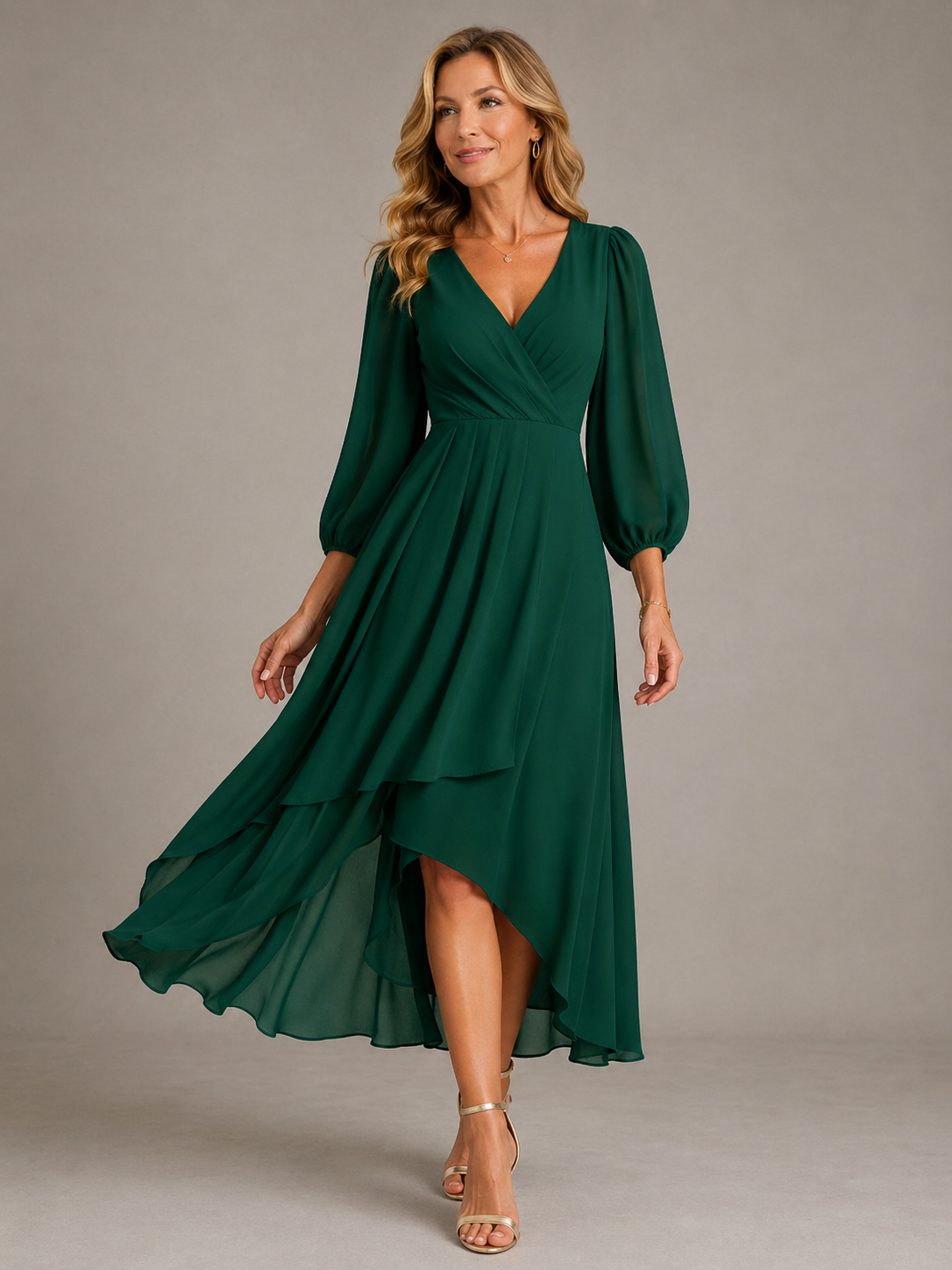 MIA Elegant V-Neck Maxi Dress