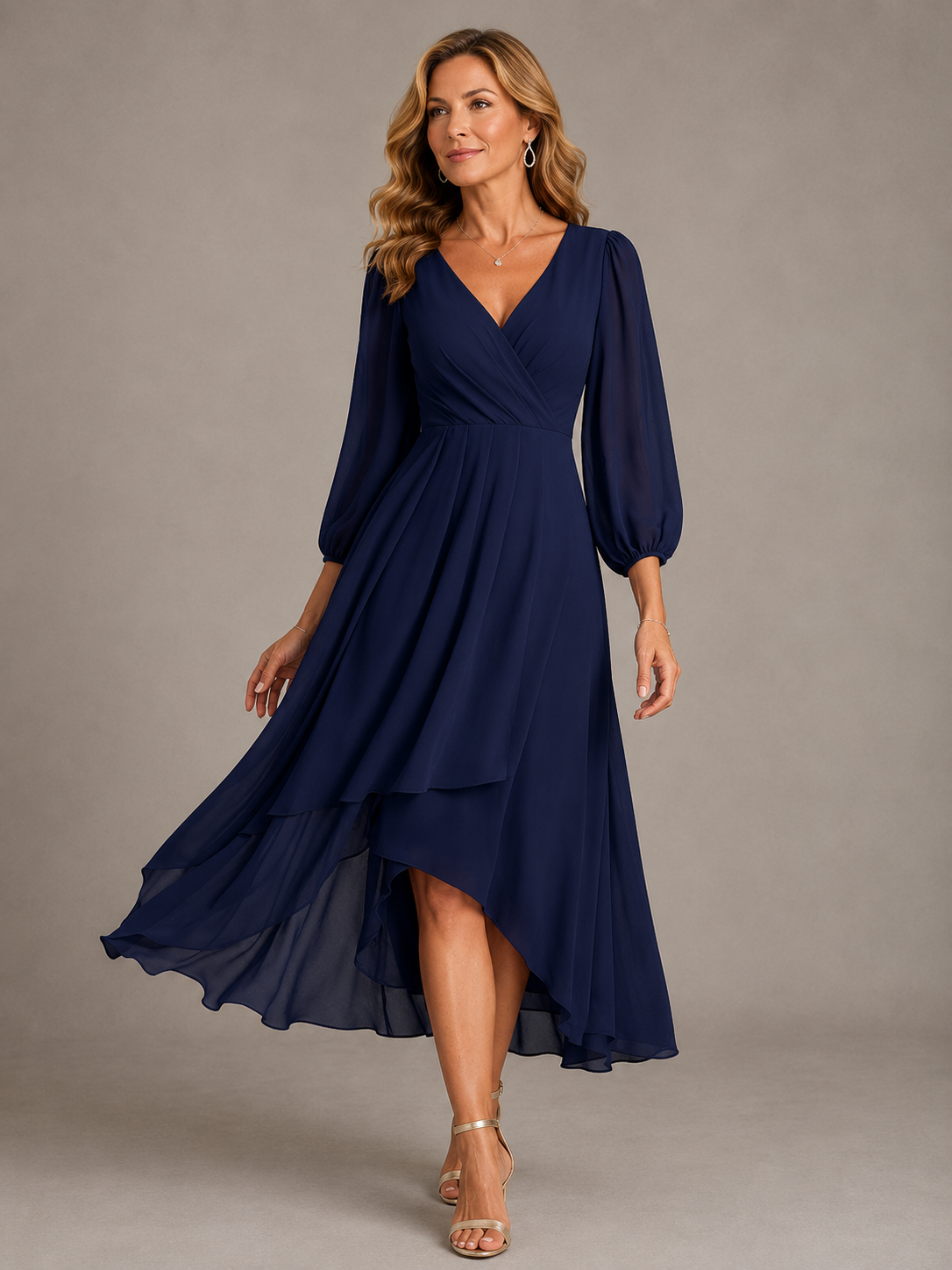 MIA Elegant V-Neck Maxi Dress