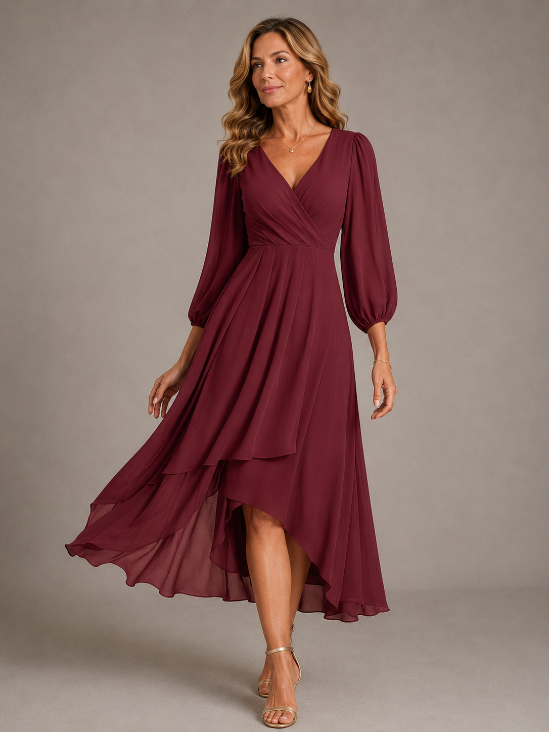 MIA Elegant V-Neck Maxi Dress