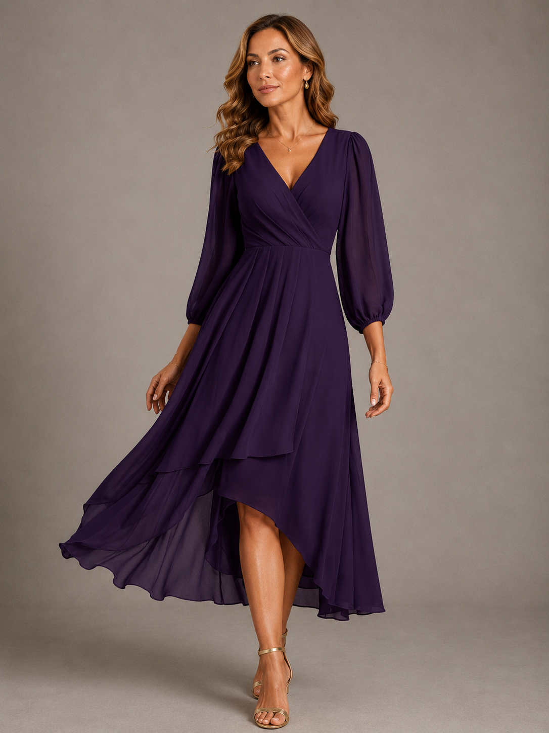 MIA Elegant V-Neck Maxi Dress