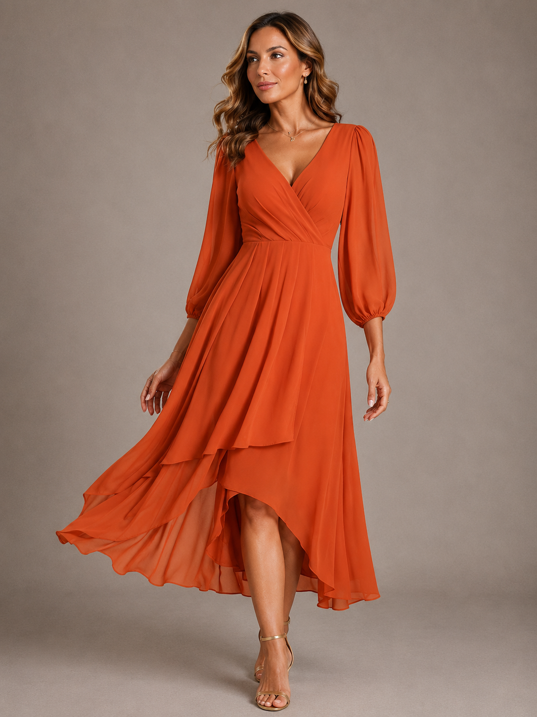 MIA Elegant V-Neck Maxi Dress