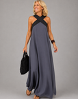 VELORA Cross Elegance Maxi Dress