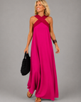 VELORA Cross Elegance Maxi Dress