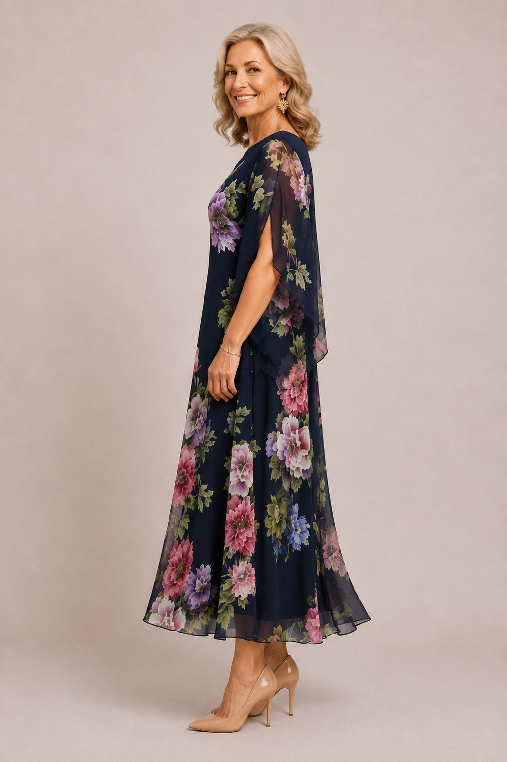 ELOWEN Midnight Bloom Maxi Dress
