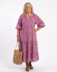 APOLLINE Patterned Midi Dress