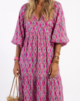 APOLLINE Patterned Midi Dress