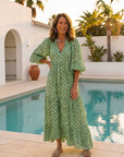 APOLLINE Patterned Midi Dress