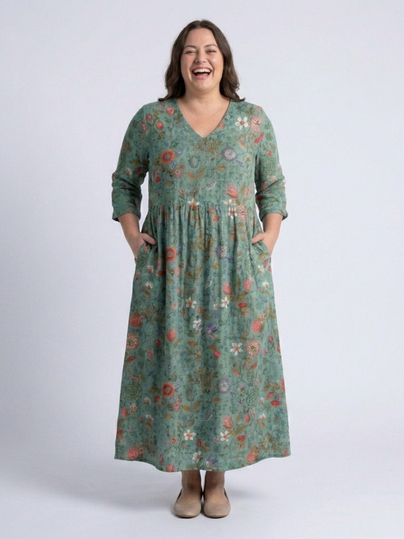 MARINA Floral V-Neck Maxi Dress