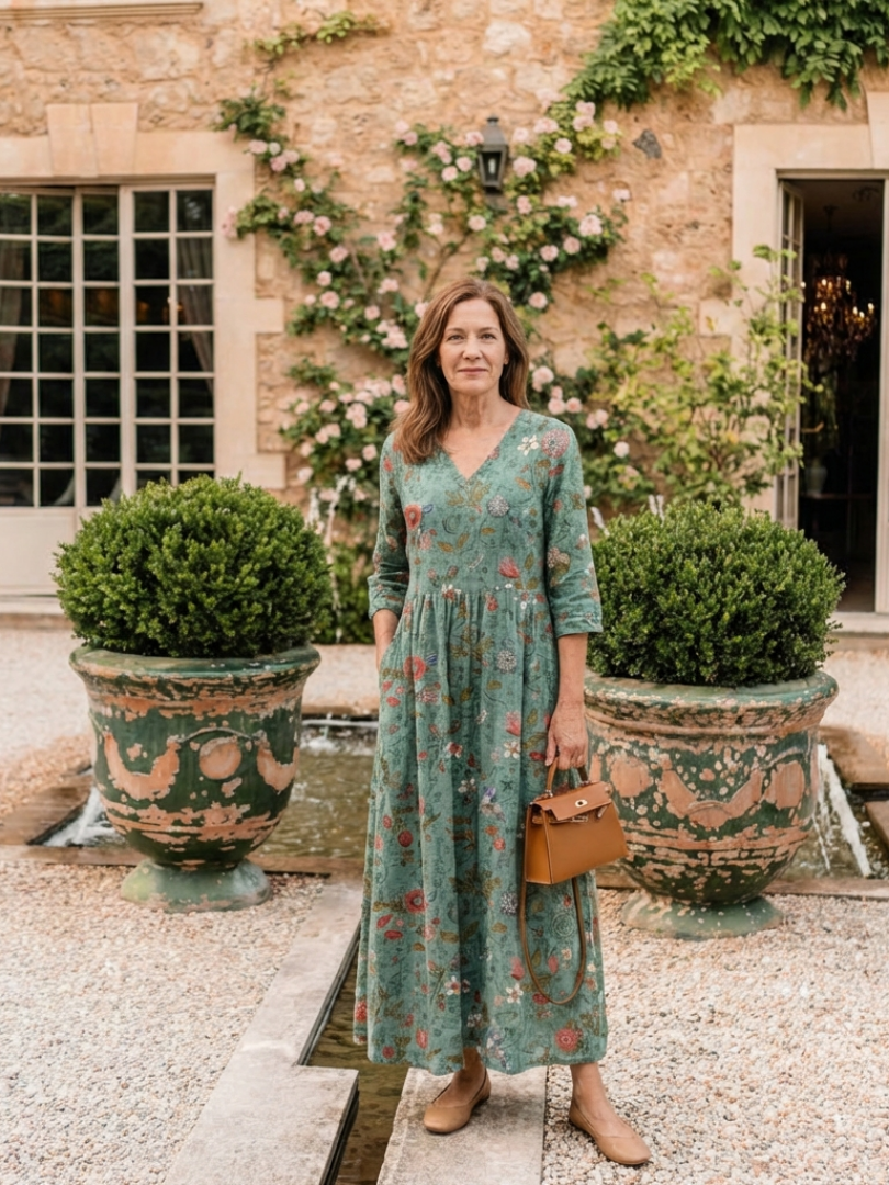 MARINA Floral V-Neck Maxi Dress
