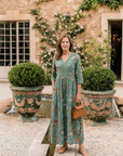 MARINA Floral V-Neck Maxi Dress
