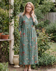 MARINA Floral V-Neck Maxi Dress