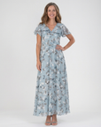 ISMERIA Floral Chiffon Maxi Dress