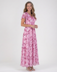 ISMERIA Floral Chiffon Maxi Dress