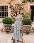 ISMERIA Floral Chiffon Maxi Dress