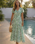 ISMERIA Floral Chiffon Maxi Dress