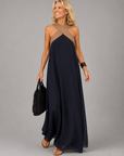 VELORA Cross Elegance Maxi Dress
