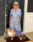 KEISHA Graceful V-Neck Floral Dress