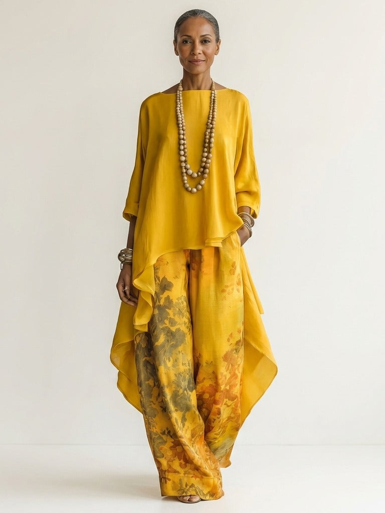 CARIOLA Cotton-Silk Two-Piece Set - Yellow