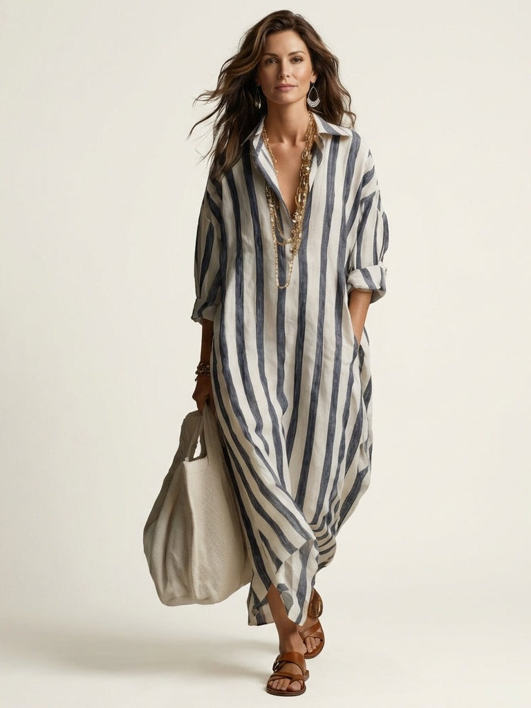 CARRA Striped Maxi Dress