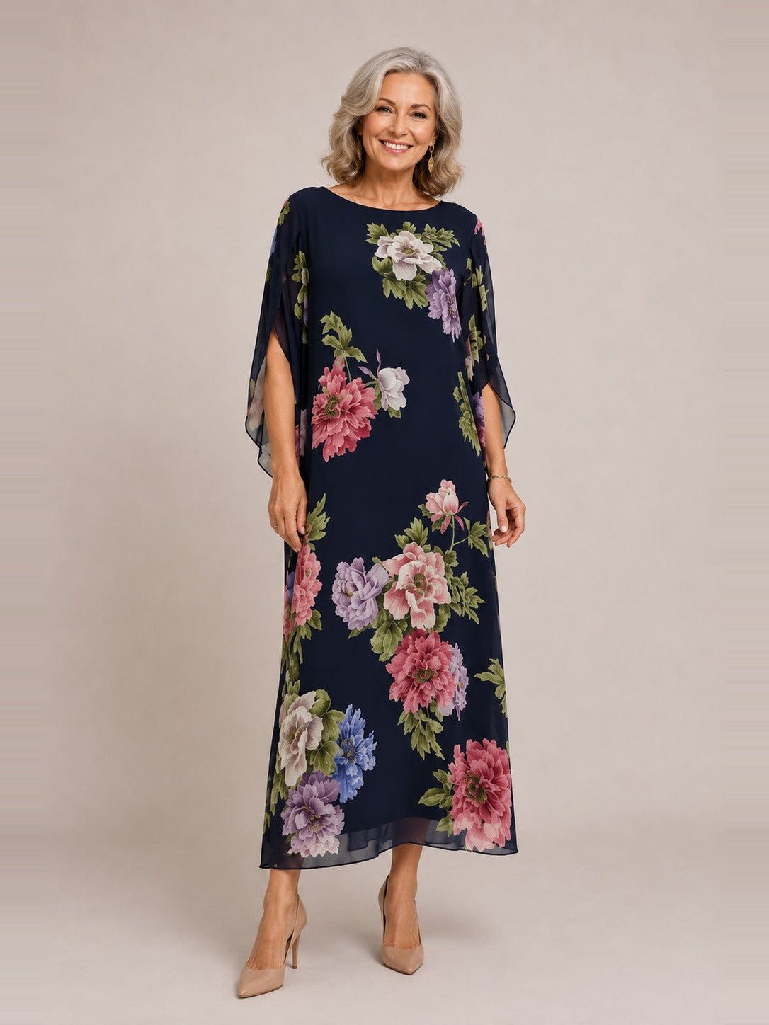 ELOWEN Midnight Bloom Maxi Dress