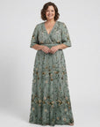 EVADNE Floral V-Neck Maxi Dress