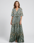 EVADNE Floral V-Neck Maxi Dress