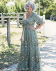 EVADNE Floral V-Neck Maxi Dress