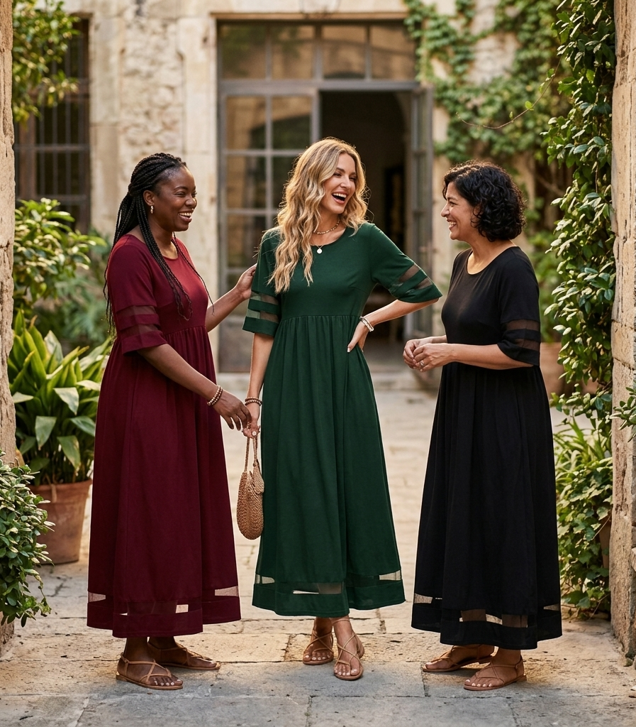 AUBREY Tummy-Smoothing Midi Dress
