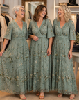 EVADNE Floral V-Neck Maxi Dress