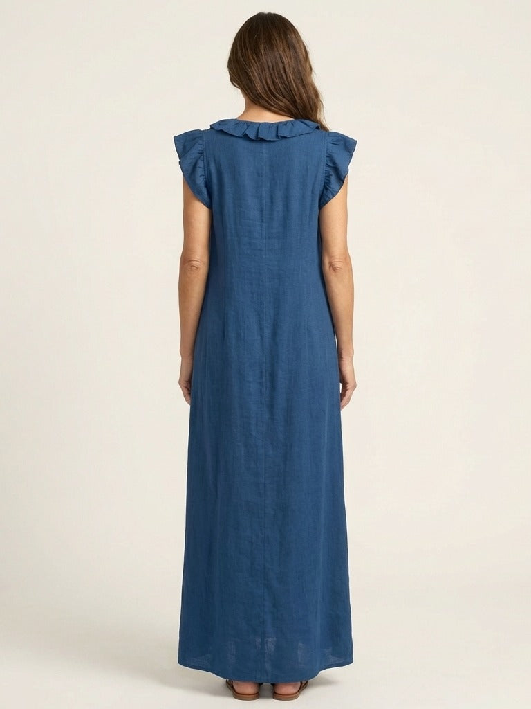 JOSETTE Ruffle V-Neck Maxi Dress