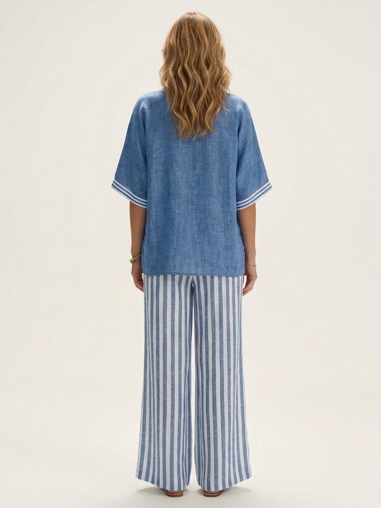 JULIANA V-Neck Top &amp; Wide-Leg Set