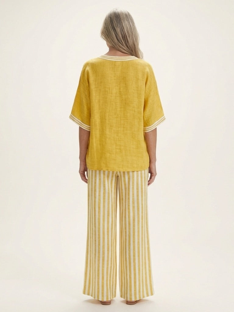 JULIANA V-Neck Top &amp; Wide-Leg Set