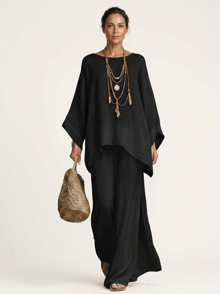 MAJOLIE Boho Two-Piece Set - Black