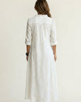 MARIAM Cotton-Linen Embroidered Maxi Dress