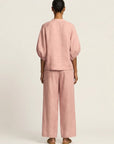 MARLOWE Zipper-Front Puff Sleeve Set