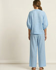 MARLOWE Zipper-Front Puff Sleeve Set