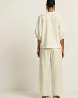 MARLOWE Zipper-Front Puff Sleeve Set