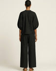 MARLOWE Zipper-Front Puff Sleeve Set