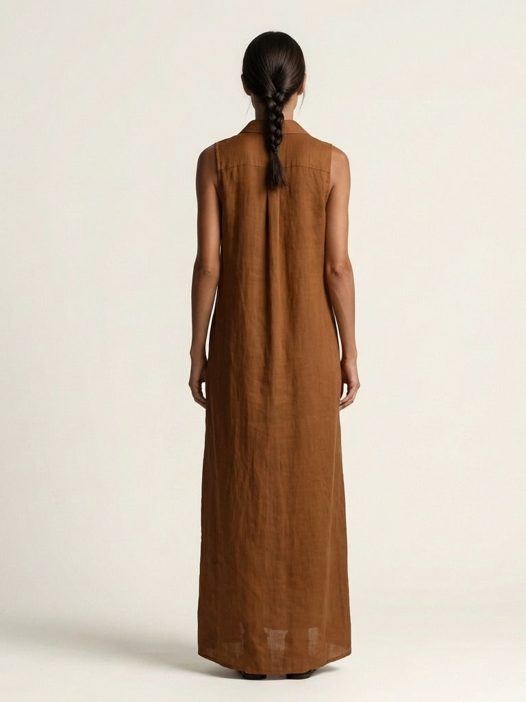 MIRABELL Hooded Sleeveless Maxi Dress