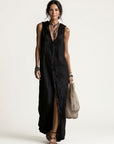 MIRABELL Hooded Sleeveless Maxi Dress - Black