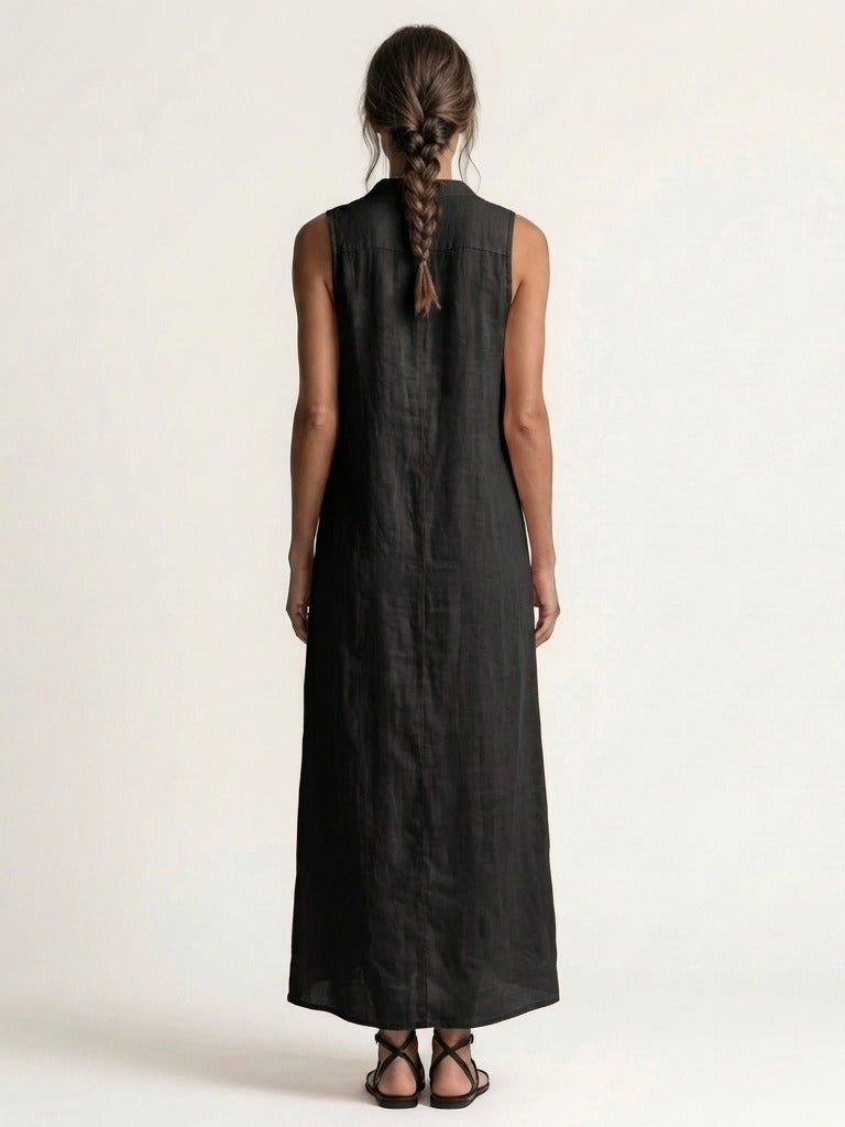 MIRABELL Hooded Sleeveless Maxi Dress
