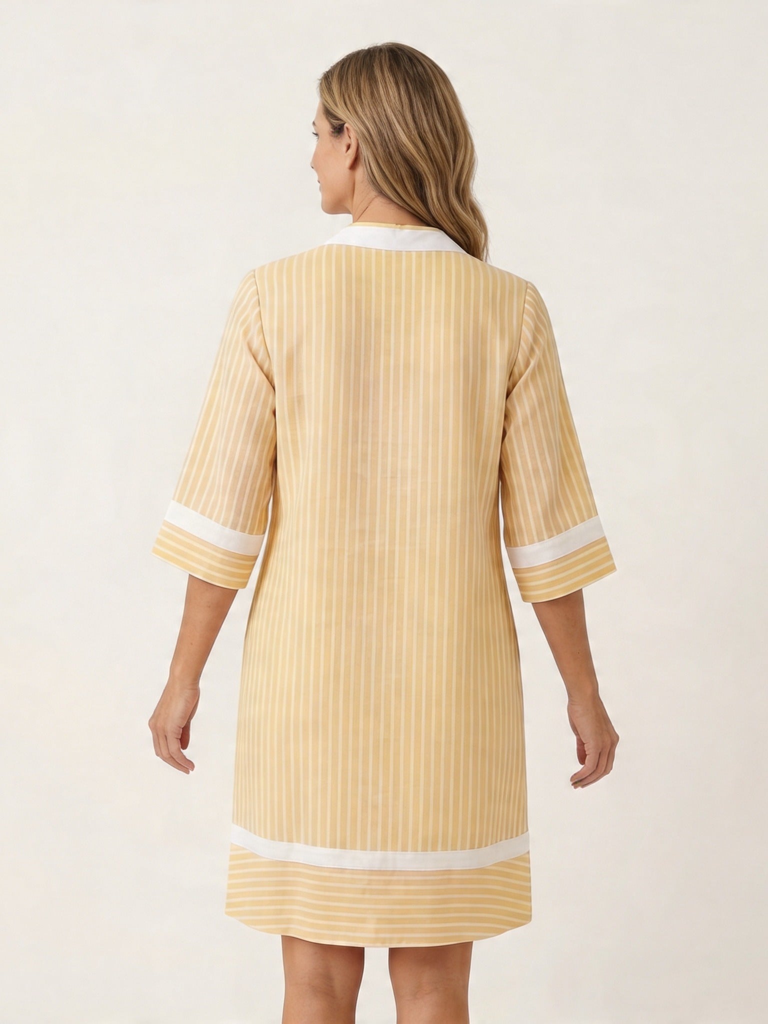 SANINA Contrast-Trim Stripe Shift Dress
