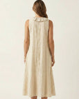 VICKY Ruffle-Front Sleeveless Maxi Dress