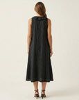 VICKY Ruffle-Front Sleeveless Maxi Dress
