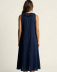 VICKY Ruffle-Front Sleeveless Maxi Dress