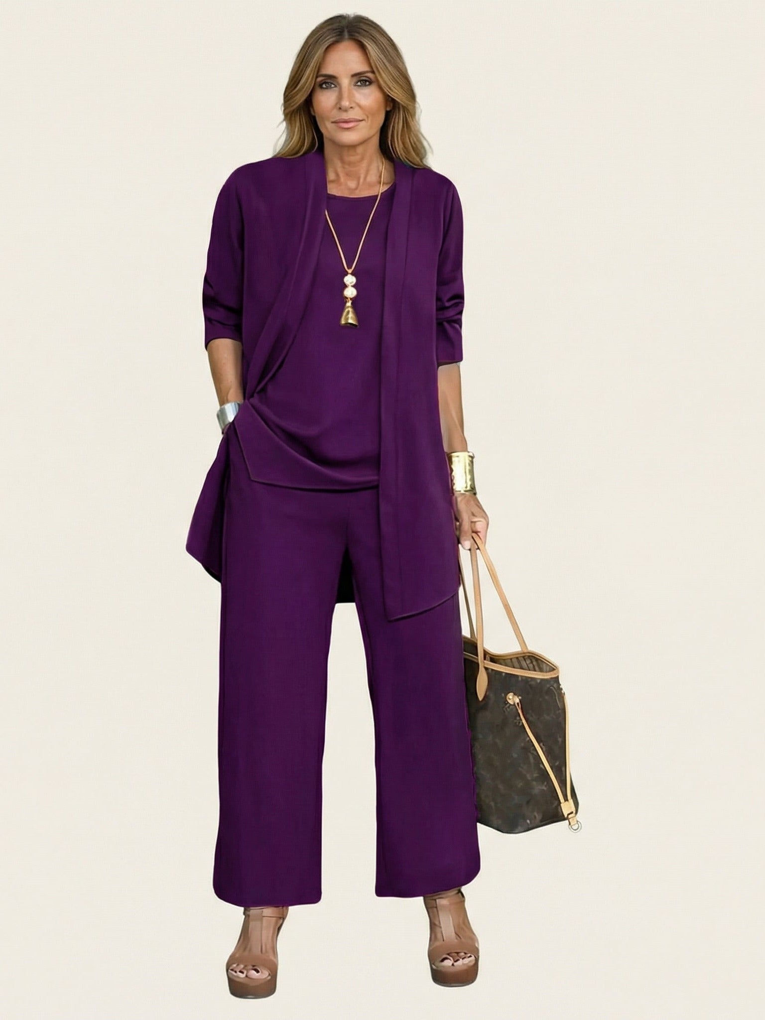 VIVIENNE Minimalist 3-Piece Set - Purple