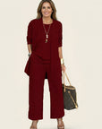 VIVIENNE Minimalist 3-Piece Set - Wine Red